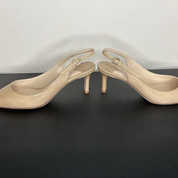 Jimmy Choo Sling Back Patent Leather Nude 2“ Heels - Picture 4 of 8